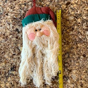 Stuffed Santa door hanging complete w/ jingle bell
